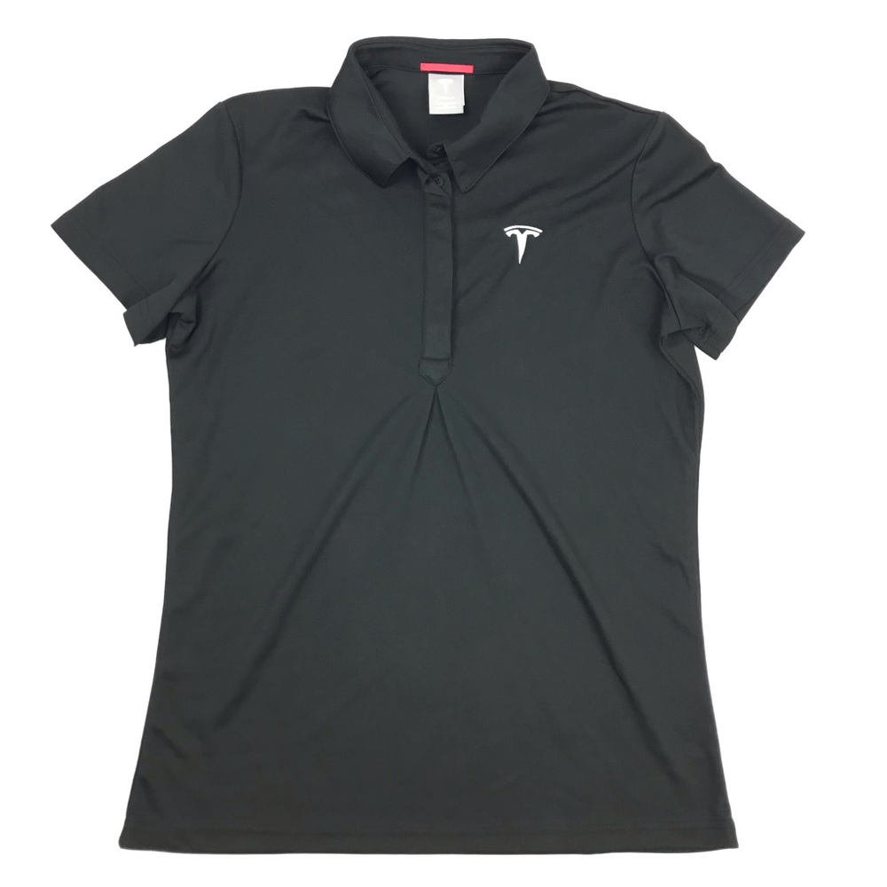AUTHENTIC Tesla Womens Black Polo Button Up Shirt